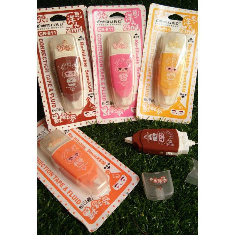 

2in1 Tip Ex / Correction Tape + Fluid (Re-fillable)