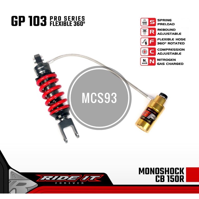 MONOSHOCK CB150R TABUNG PISAH GP SERIES RIDE IT