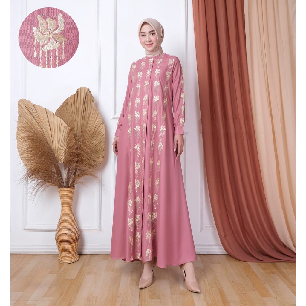 gamis madina gerimis full bordir // gamis toyobo bordir terbaru // baju pesta wanita mewah 2022 // g