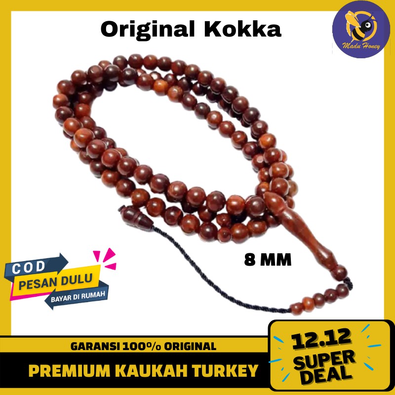 Tasbih Kokka Kaukah Besar 8mm Asli Kayu Kaokah Kaoka Koka Berkulatias Bergaransi