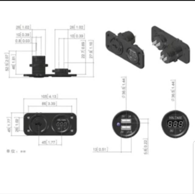 Casan Hp motor charger USB dan Voltmeter tanam Nmax Vario 125 150