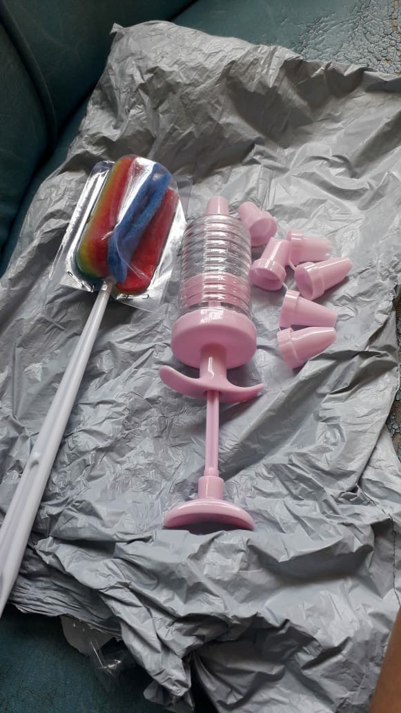 Wei Sikat Spon Pembersih Botol Dengan Gagang Panjang, Warna Pelangi