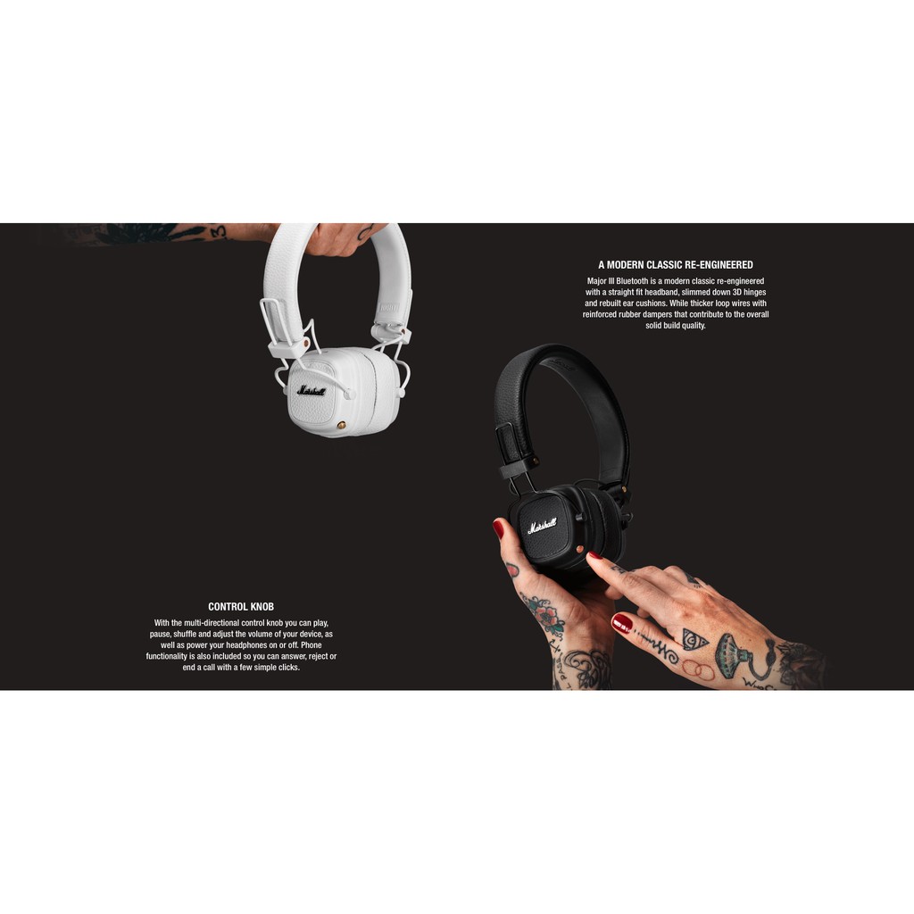 Marshall Major III Bluetooth APTX Major 3 Wireless On Ear Headphones