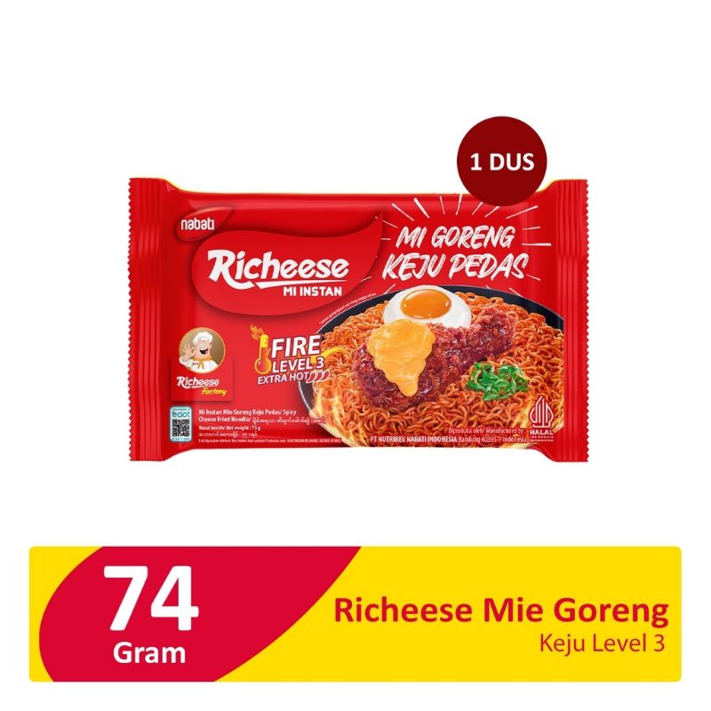 

1 DUS KARTON MIE INSTAN RICHEESE NABATI MI GORENG KEJU PEDAS LEVEL 0 3 5 RAMEN KEJU PEDAS LEVEL 0 3 ISI 40PCS READY STOCK