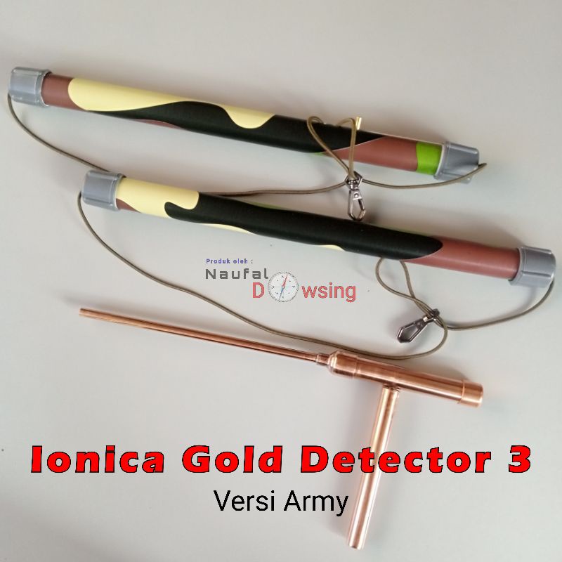 Ionica Gold Detector 3 ( Versi army ), alat deteksi emas, logam bawah tanah, metal detektor, dowsing, l rod, harta karun
