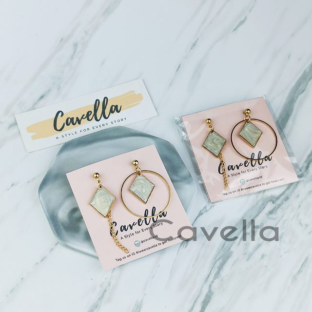 Premium Earring Anting by Cavella - Model : Opalite ER014