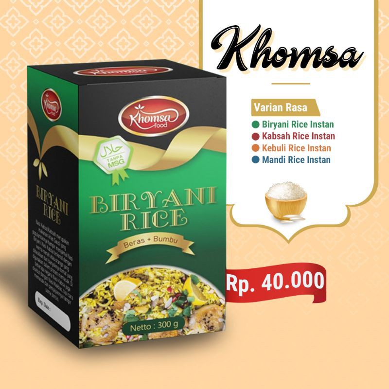 

KHOMSA FOOD – KHOMSA BIRYANI RICE INSTAN – KF002