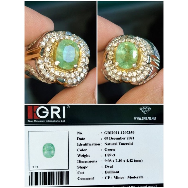 natural emerald beryl GRI