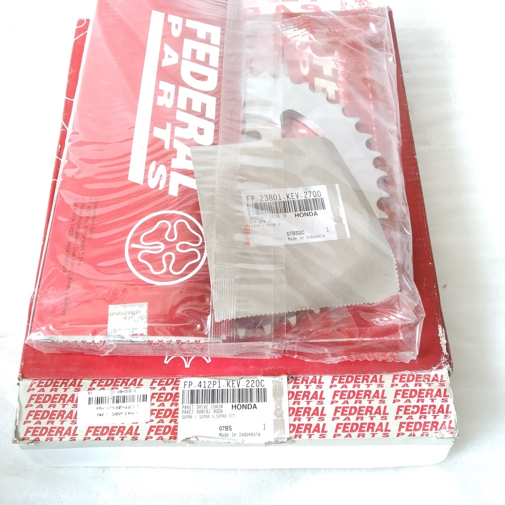GEAR SET RANTAI SUPRA LAMA FEDERAL FP-412P1-KEV-220C