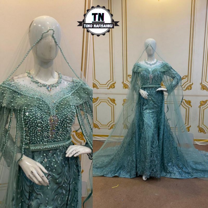 GAUN PENGANTIN SLIM PAYET MEWAH | GAUN PENGANTIN MUSLIM | BAJU PENGANTIN MODERN | BUSANA PENGANTIN