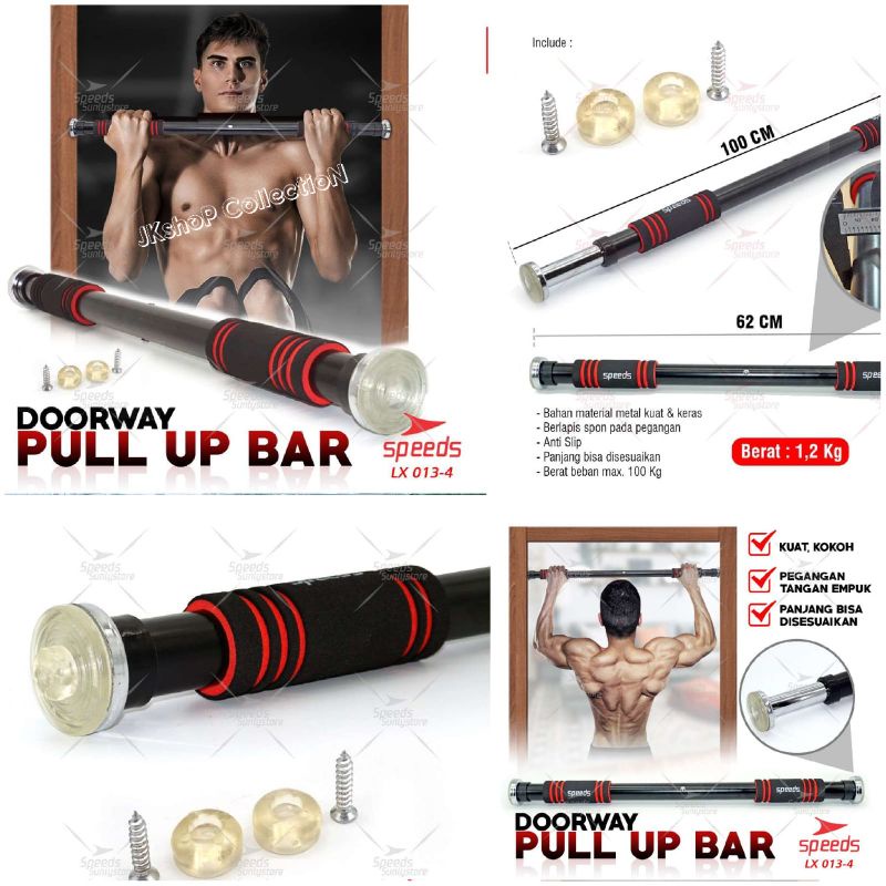 ORIGINAL MERK SPEEDS Pull Up Bar SPEEDS / Chin Up / Iron Gym Alat Fitnes dirumah doorway