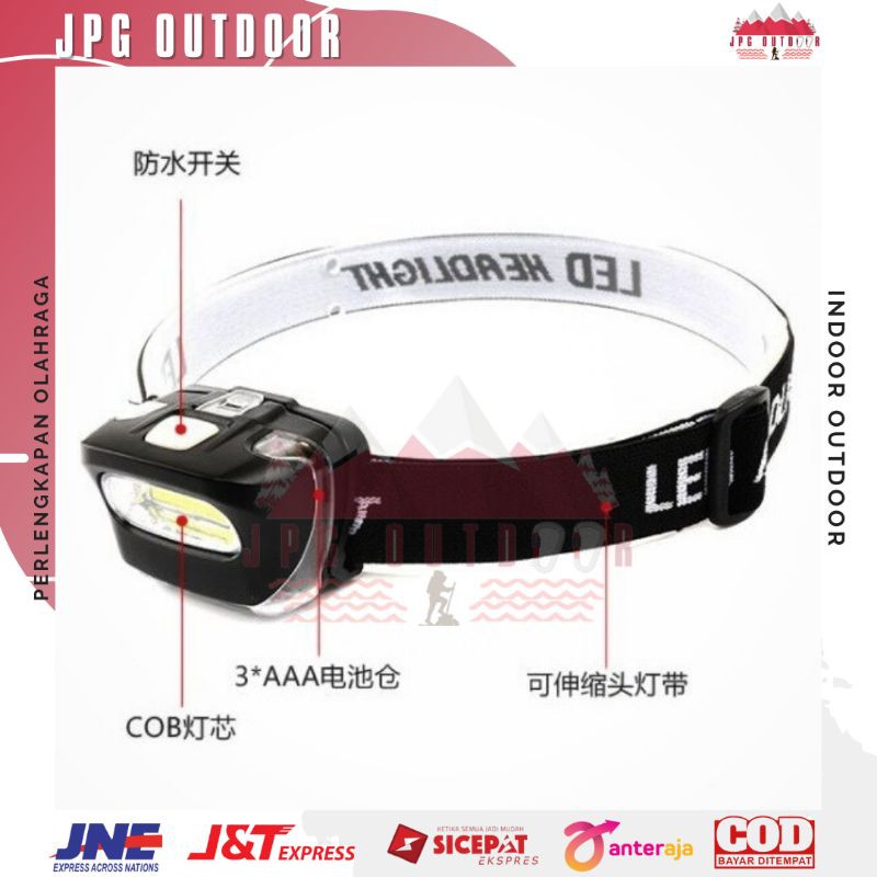 Headlamp Senter Kepala COB Led Cahaya Super Terang