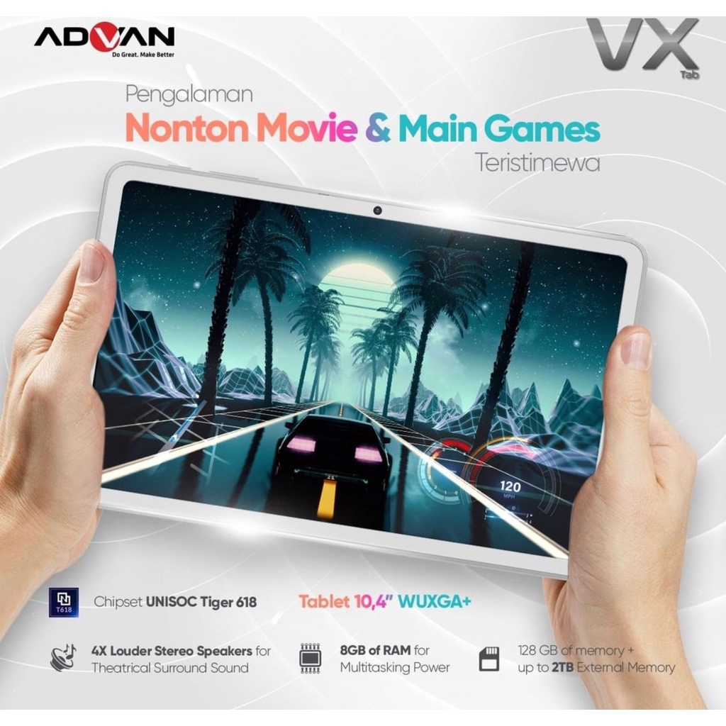 Jual TABLET ADVAN VX 10" - 8/128GB - RESMI + Flip Cover Keyboard