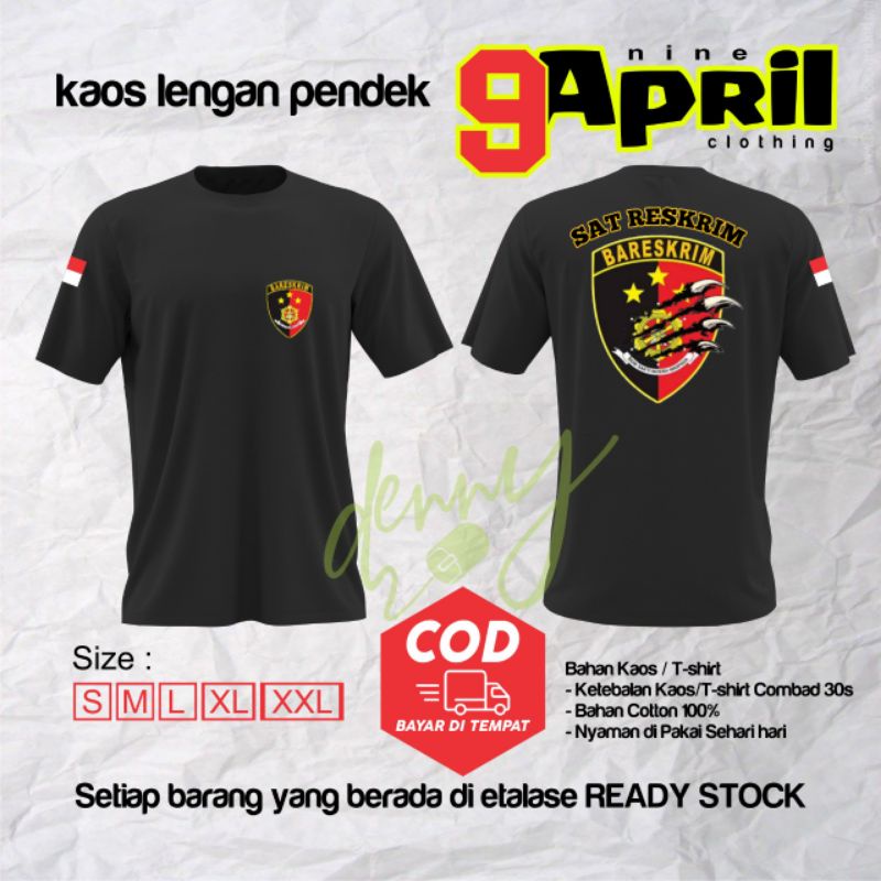 kaos SAT RESKRIM Lengan pendek /kaos polisi /kaos polri/kaos jatanras/kaos resmob