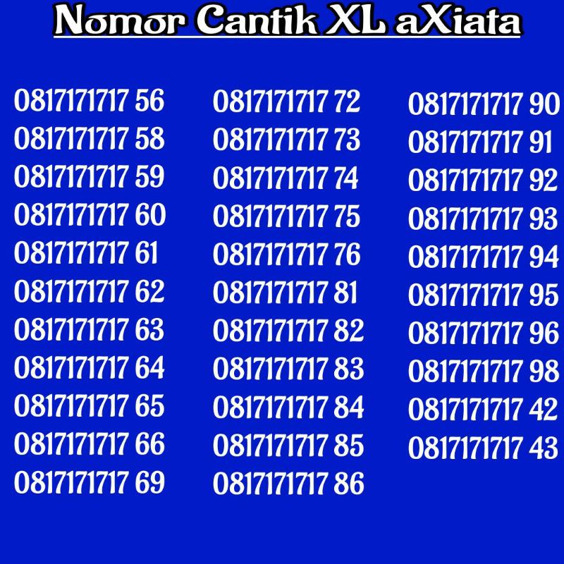 nomor cantik XL 17171717