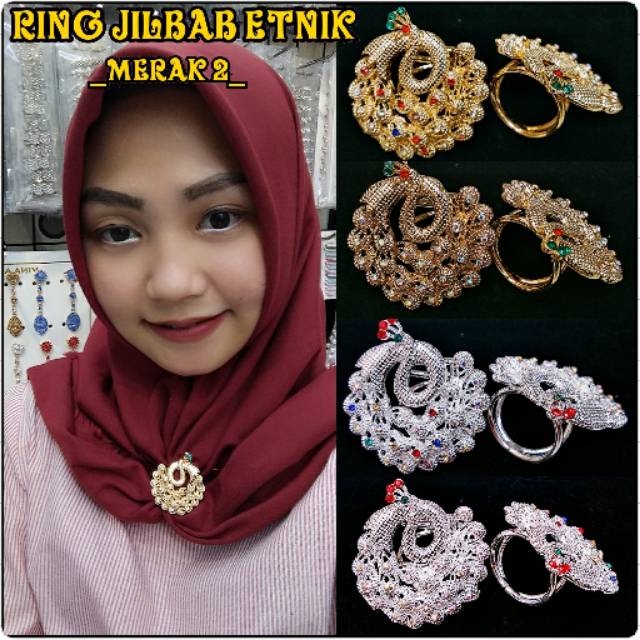 ISI 6PCS RING JILBAB ETNIK MERAK
