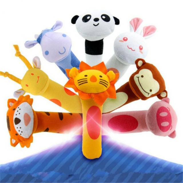 Rattle teether stick boneka bayi