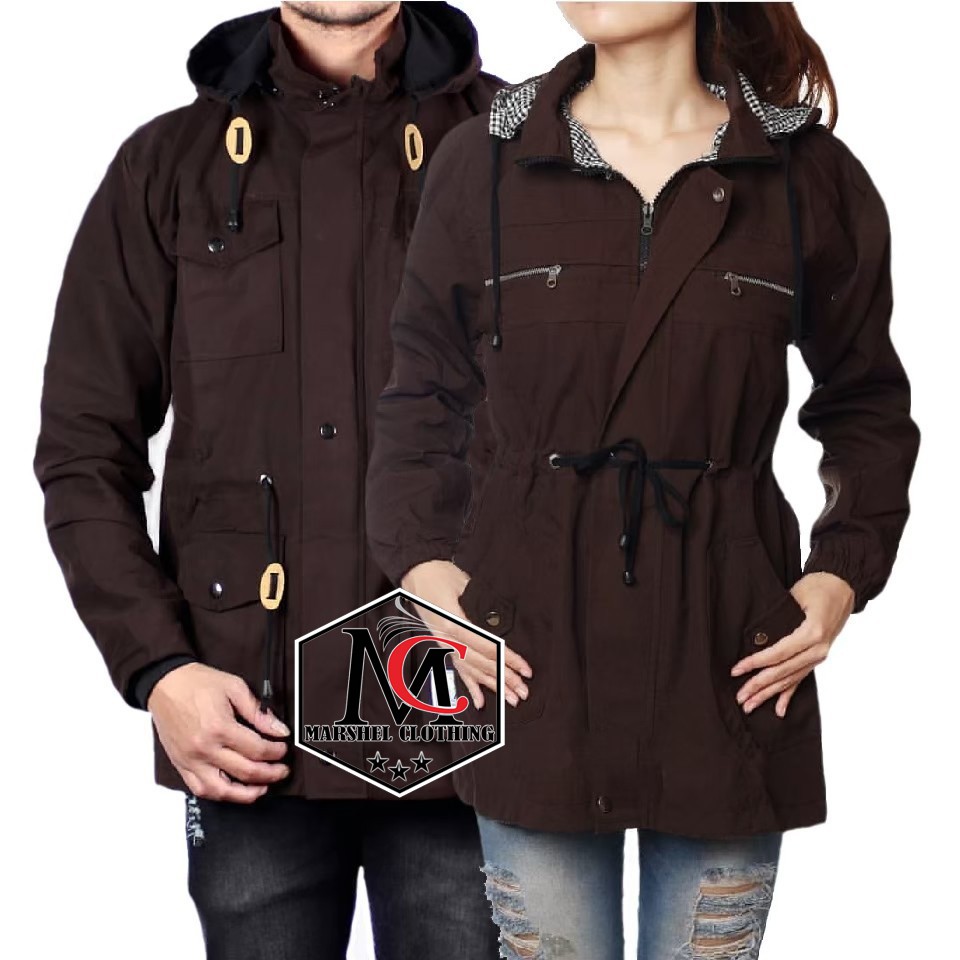 RCL - JAKET PARKA POLOS PRIA WANITA - JAKET COUPLE PARKA - JAKET PARKA PASANGAN ( HARGA SEPASANG )