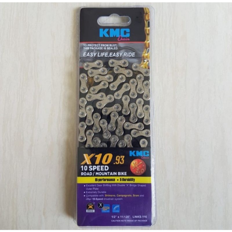 rantai KMC 10 speed silver black