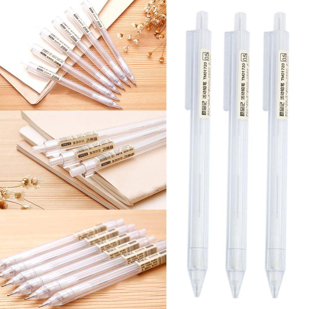 Timekey Pensil Mekanik Otomatis 0.5 / 0.7mm Bahan Plastik Transparan Untuk Anak / Sekolah / Kantor F1L2