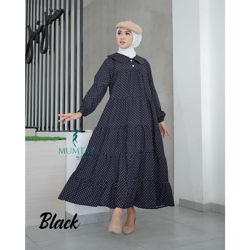 Abaya Vanesha dan Midi Dress Lidia ORI Mumtaz sakila moscrep HQ busana muslimah syari babydoll