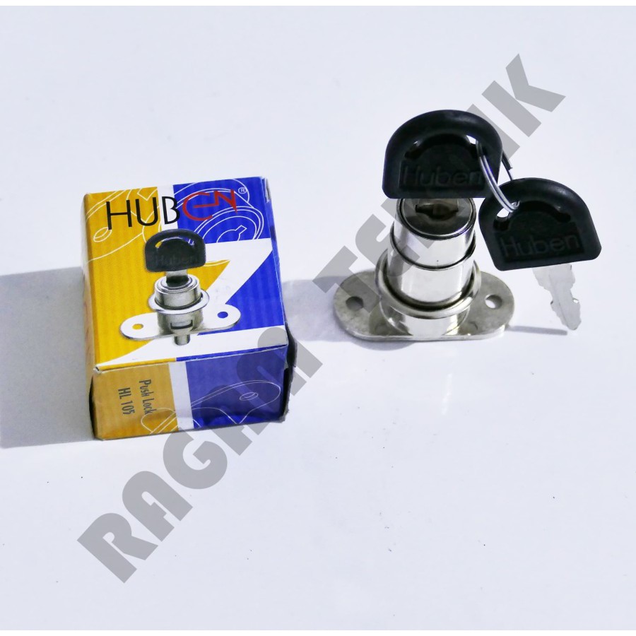Kunci Lemari Etalase Tekan Huben HL 105 Push Lock Pencet Pintu Sliding