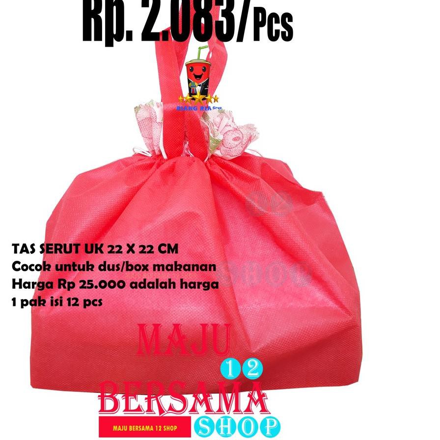 

TMT-0625. TAS SERUT KAIN UK 22 CM UNTUK DUS MAKANAN / SOUVERNIR ULANG TAHUN @ 12PCS ,,,Trims