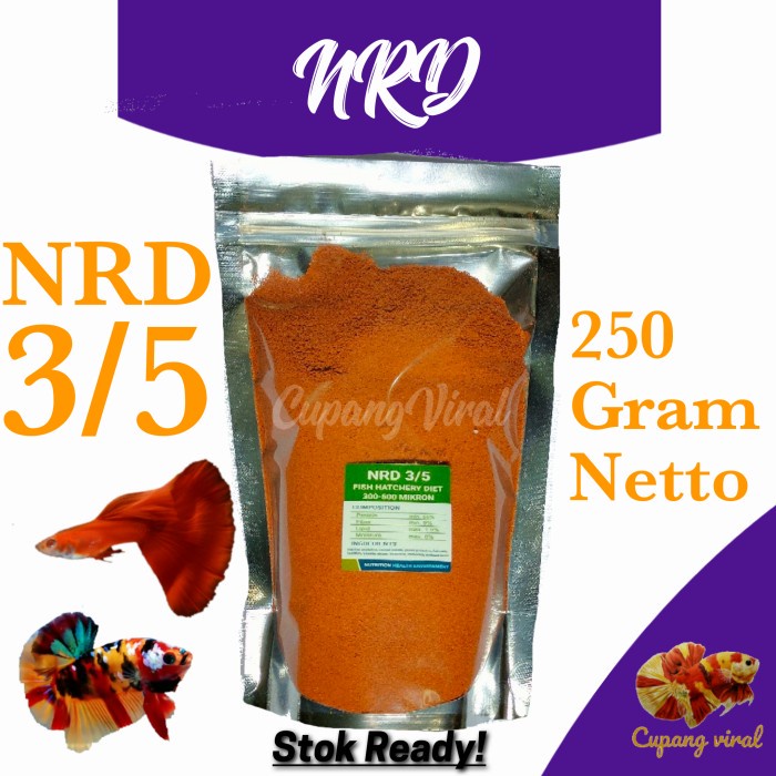 Pelet NRD 3/5 250 Gram - Pelet Cupang Guppy dan Ikan Kecil Lainnya