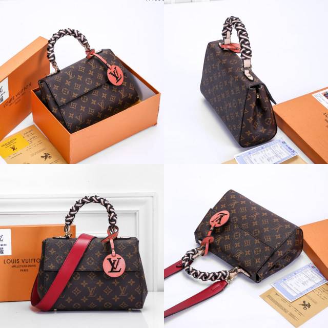 Bag*****LOUIS VUITTON LV CLUNY BRAIDED PLATINUM WITH BOX M43982*