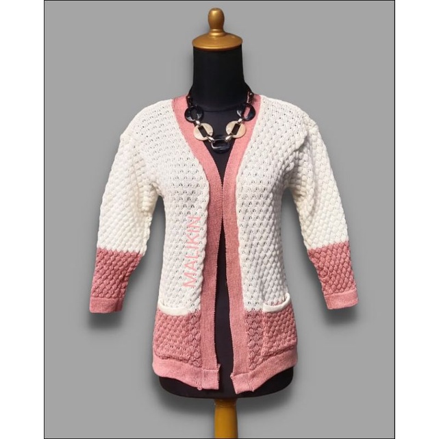 CARDIGAN NANAS SAKU KOMBINASI / CARDIGAN WANITA RAJUT / CARDIGAN NANAS / OUTER KNIT