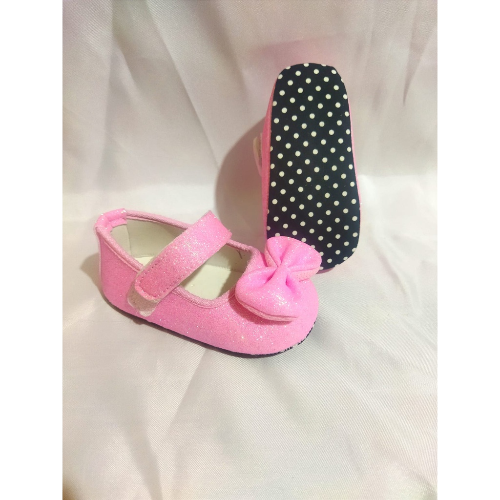 SEPATU FLAT BAYI BABY SHOES GLITTER 0-12 BULAN