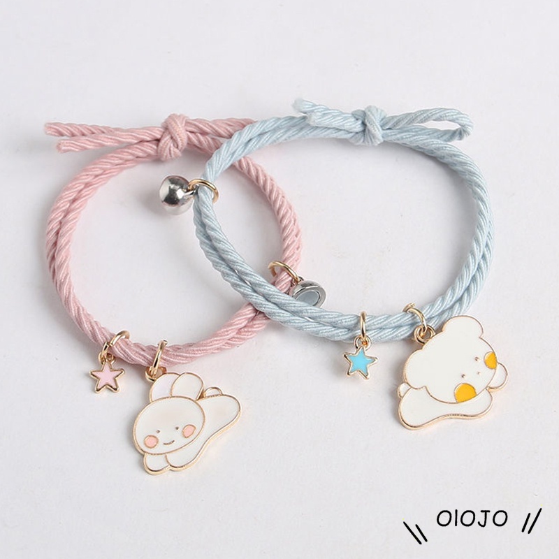 Set / 2pcs Gelang Magnet Multilayer Dapat Disesuaikan Desain satwa Untuk Pasangan - ol