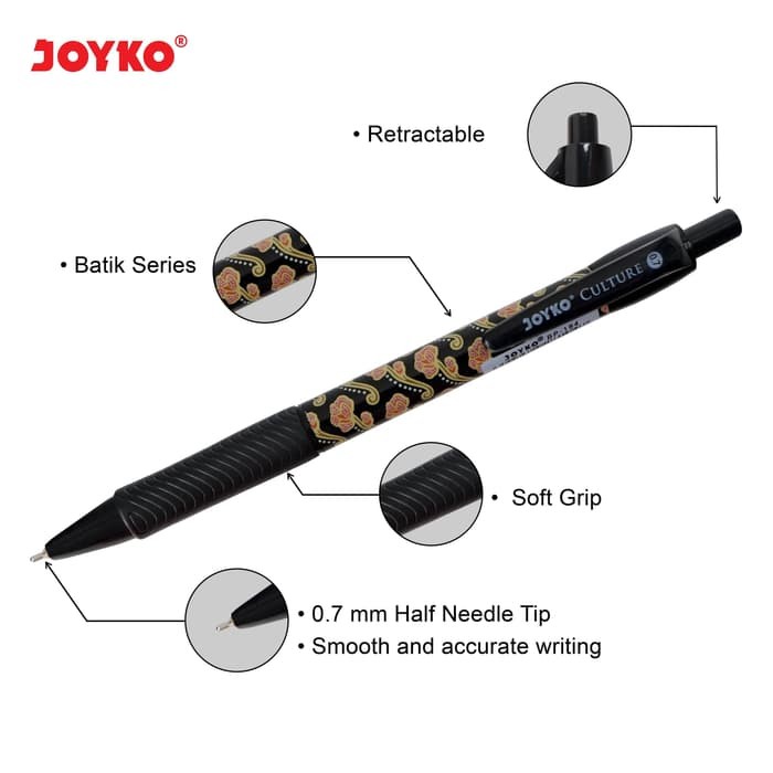 

OPEN SALE BALL PEN / PULPEN / PENA JOYKO BP-184 / CULTURE / 1 BOX 12 PCS