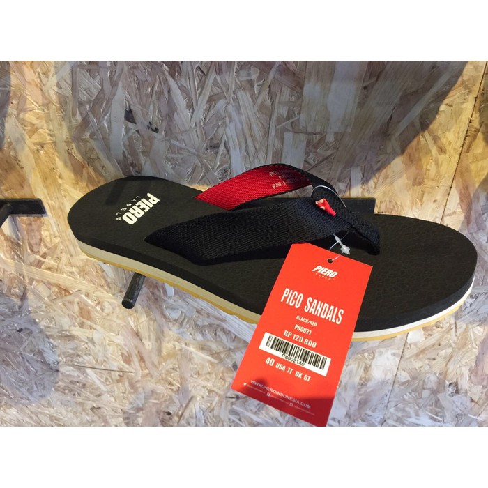 TERBARU Sendal Piero Original Pico Sandals Black/red 000