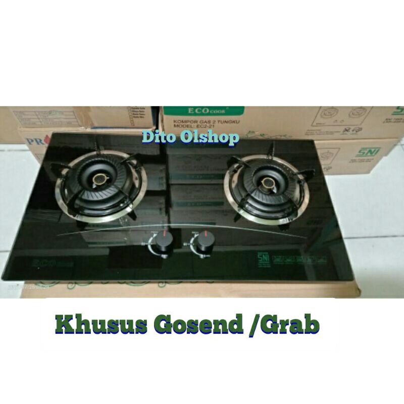 Kompor Kaca Tanam Eco Cook 2 Tungku Gas Garansi Resmi 1 Tahun