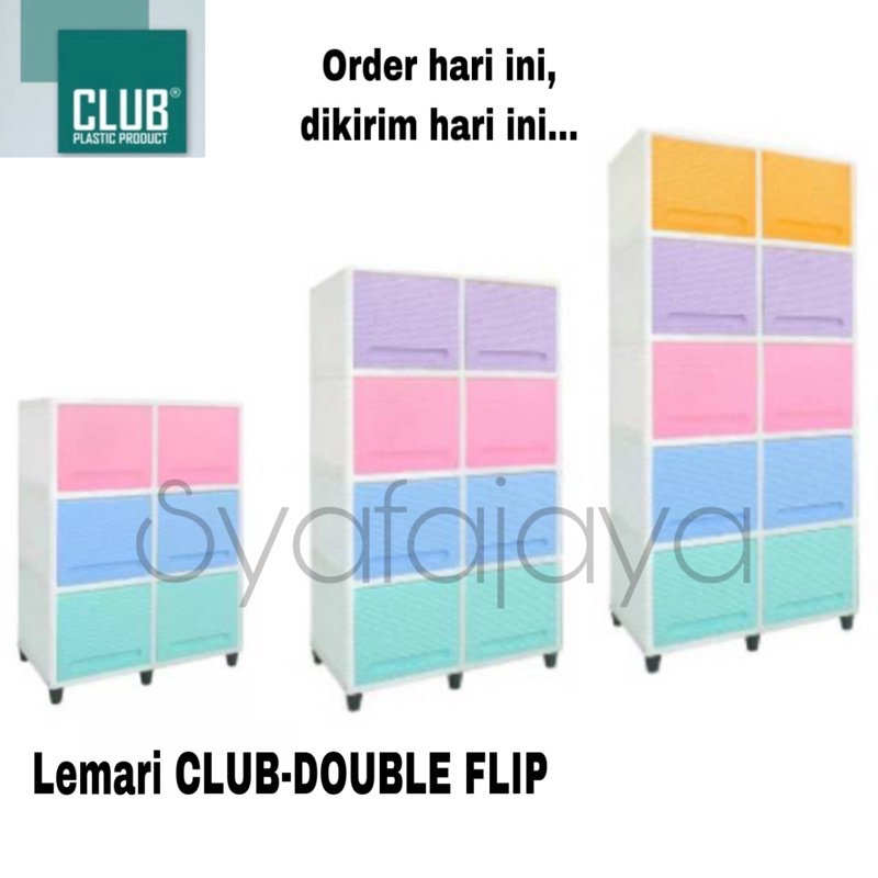 Lemari Plastik Double Flip Club Susun 3-4-5