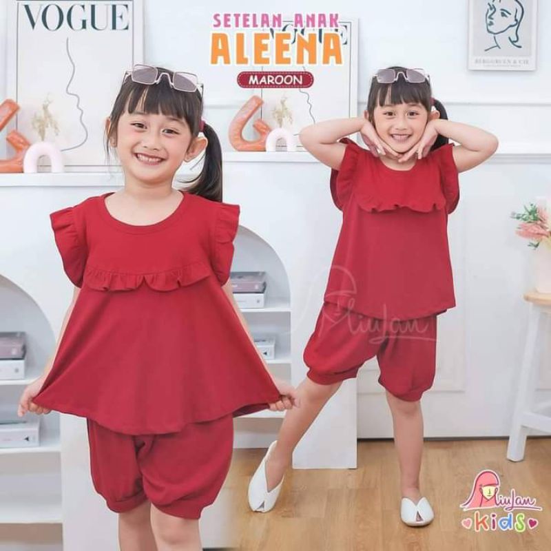 COD Setelan Anak Aleena Miulan Kids Original Baju Anak Perempuan Lengan Pendek Terbaru