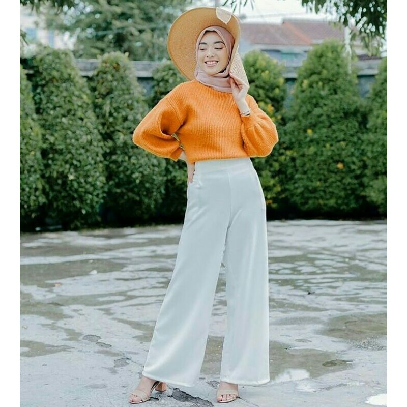 KULOT SCUBA PUTIH PREMIUM | CELANA SELEBGRAM | KULOT | CELANA PANJANG | CELANA KULOT SCUBA PREMIUM |