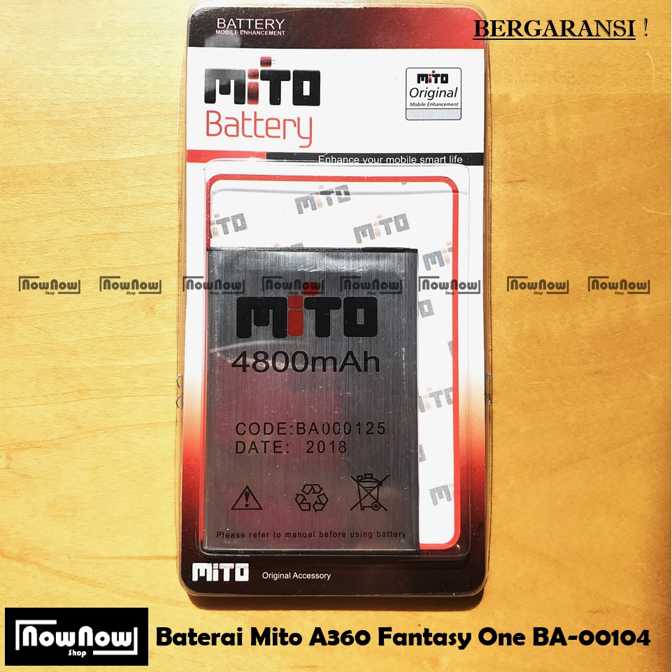 Baterai Mito A69 Fantasy 3 BA-000125 Original Double Power Batre Batrai Battery HP BA00125