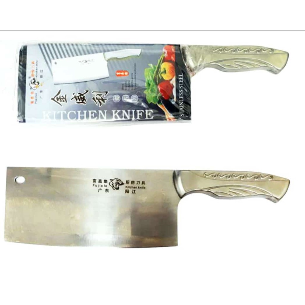 Pisau Daging Golok Persegi Stainless Steel Anti Karat Serbaguna