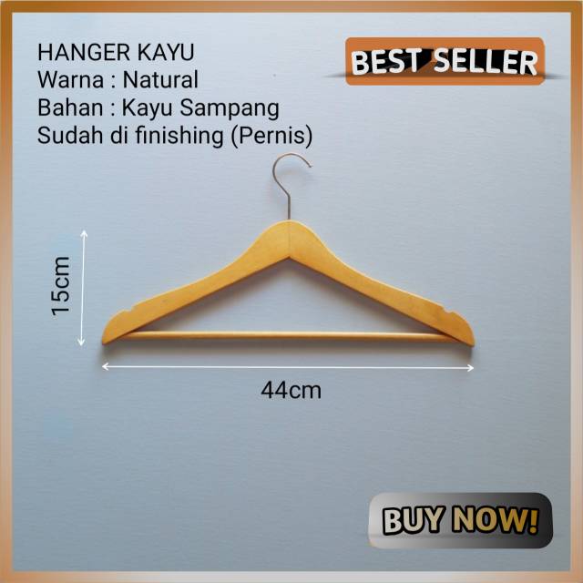 HANGER KAYU GANTUNGAN BAJU KAYU GANTUNGAN PAKAIAN BAJU UNTUK DEWASA