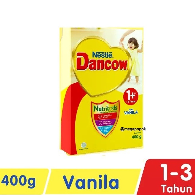 Dancow 1+ Usia 1-3 Tahun Rasa Coklat/Madu/Vanila 400gr/megapopok