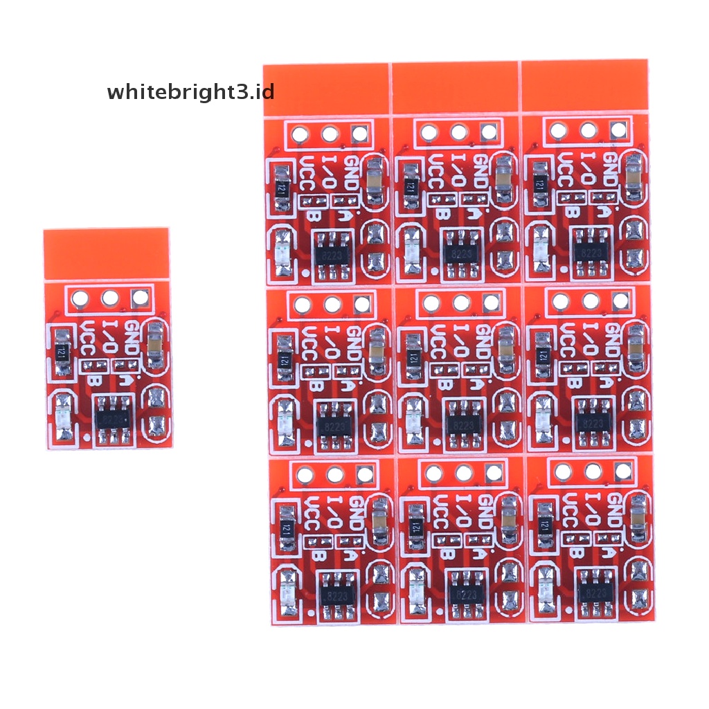 (whitebright3.id) 10pcs TTP223 Modul Tombol Saklar Sentuh Kapasitif Self-Lock