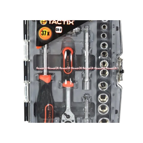 Tactix 37x Crv Screwdriver Set Obeng Baut Perkakas Set 37pcs Mengencangkan Baut Mur Kunci Sok Taxtic Tactic Taktik