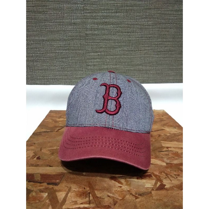 Topi Red Sox visor pendek cap MLB hat second import branded