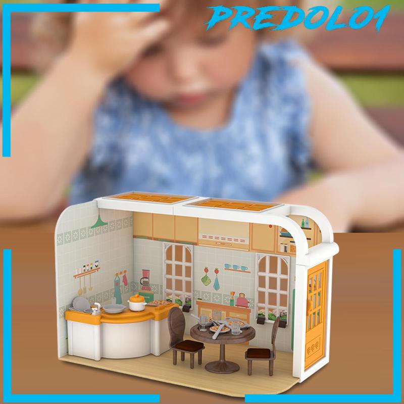 Miniature Dollhouse Kit Home Decor Ornament for Girls Birthday Gift