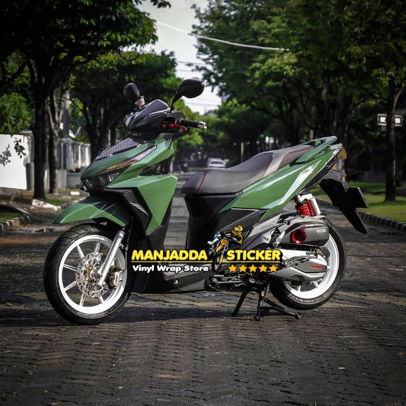 STIKER SKOTLET MOTOR STIKER MOTOR WARNA HIJAU ARMY