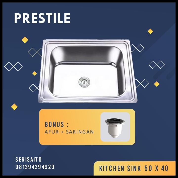 Kitchen Sink 50 X 40 / Tempat Cuci Piring Stainless Termurah Mdl Royal