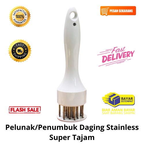 [BISA COD] PROMO Pelunak Daging Penumbuk Daging Stainless Super Tajam Pemukul Daging Alat Pelunak Meet Tenderizer Murah Berkualitas