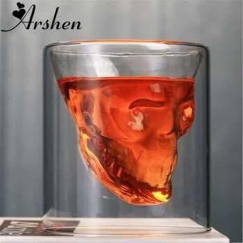 Arshen Gelas Kopi Skull Double Wall Mug 150ML-CY12